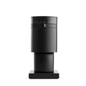 Fellow Opus Conical Burr Grinder in Matte Black frontal view.